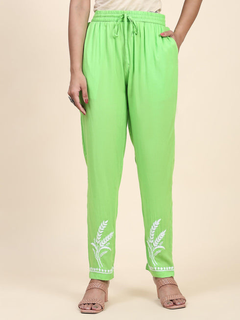 Miesha in Chikankari Short Modal Kurta Set - Green